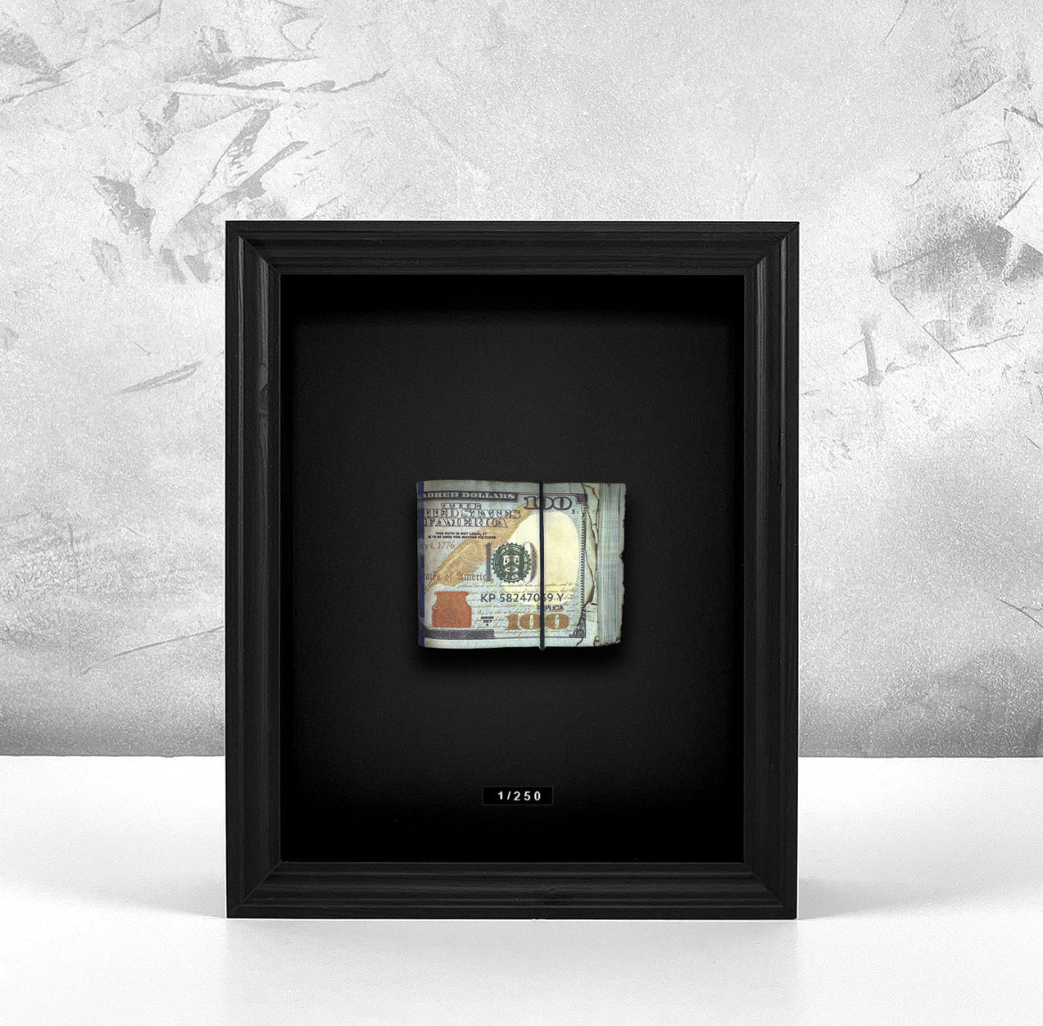 Limited Edition Folded $100 Bill Art  Luxury Framed Decor - JFMoneyArt