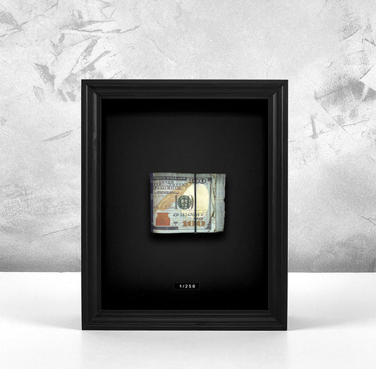 Limited Edition Folded $100 Bill Art  Luxury Framed Decor - JFMoneyArt