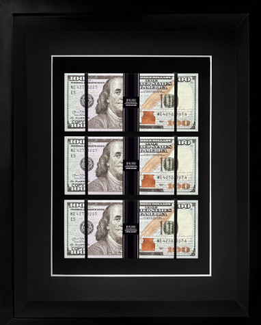 Triple Stack $100 Bill Art  Luxury Framed Money Decor - JFMoneyArt