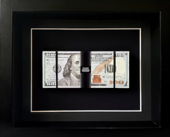 Framed Split $100 Bill Art – Modern Luxury Wall Decor - JFMoneyArt